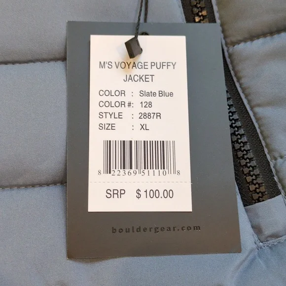 NWT Boulder Gear Men's L & XL Voyage Puffy Jacket Blue/Gray - Picture 11 of 16